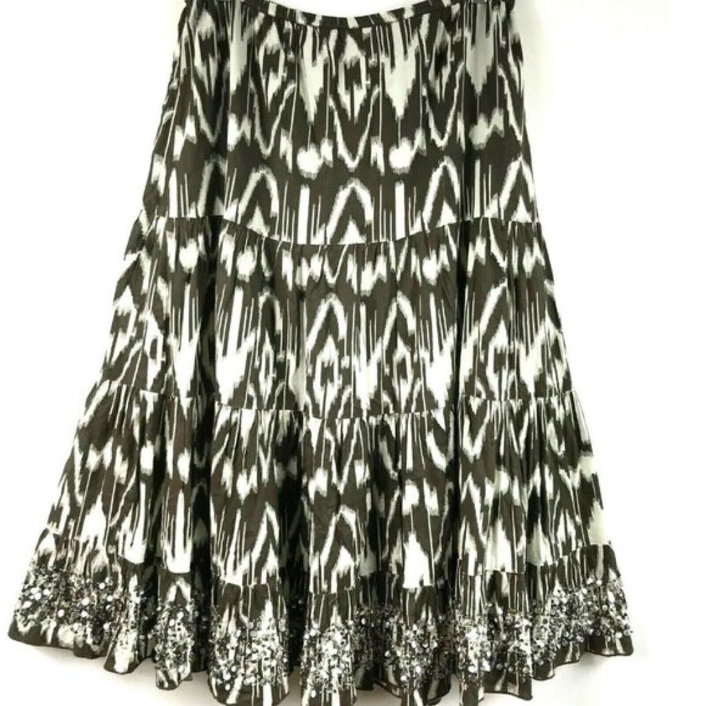 Chicos Maxi Skirt 16-18 Flare Sequins Lined